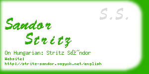 sandor stritz business card